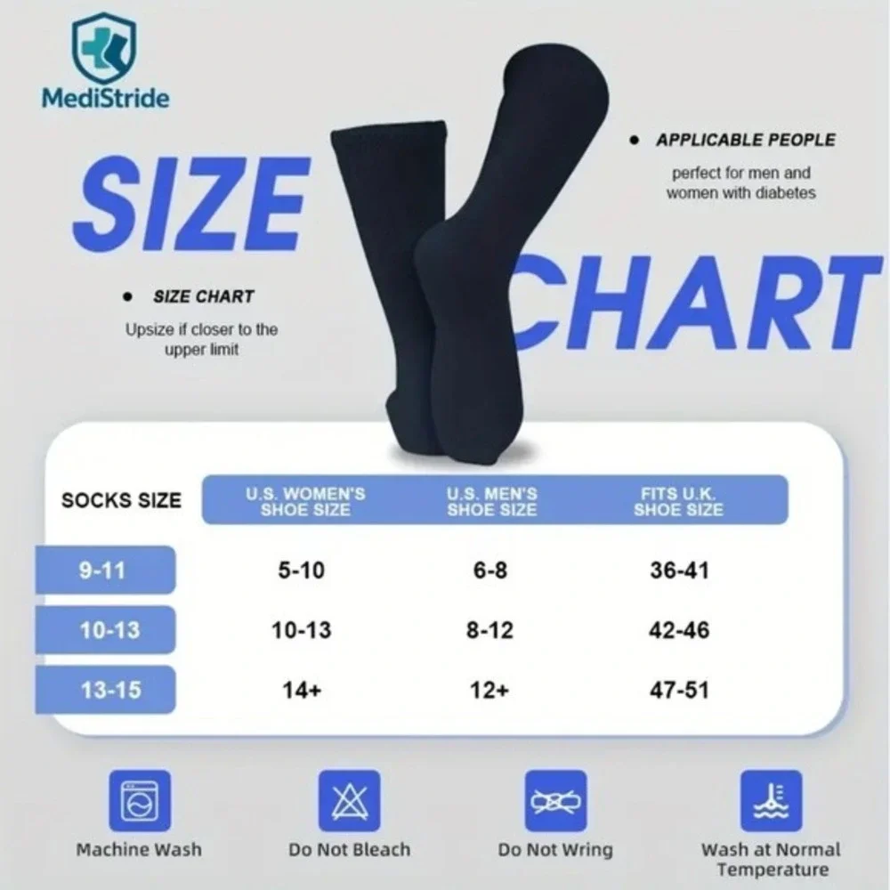 Calcetines Deportivos Para Diabéticos Sin Elástico Negros Unisex Varias Unidades